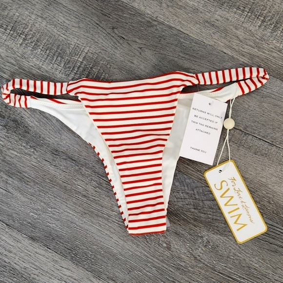 New!For Love and Lemons Coco Stripe Bikini Bottom *Only* - Picture 2 of 9